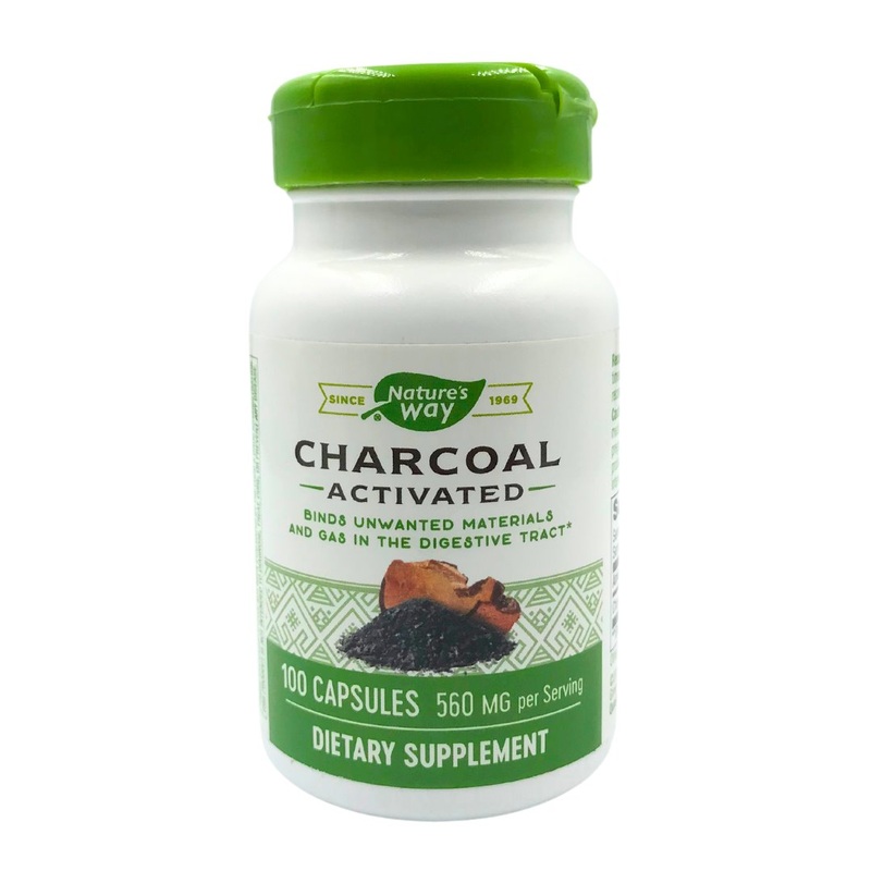 Charcoal Activated 560mg (100 caps, 50 servings)