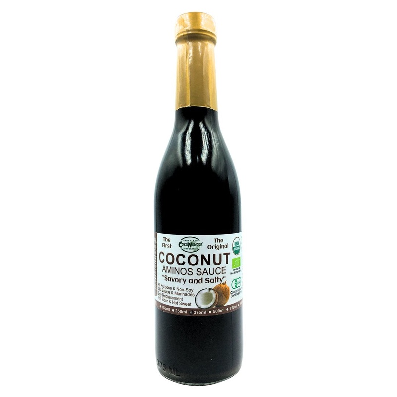 CocoWonder Organic Coconut Aminos Liquid Sauce (375ml) – Glass Bottle