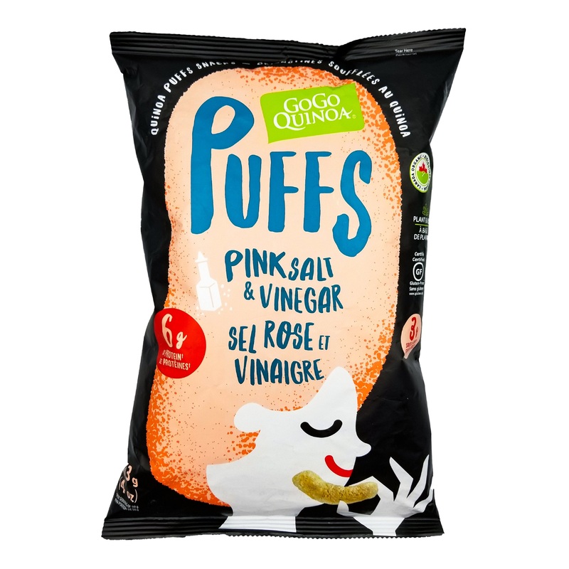 Gogo Quinoa Organic Puffs Snack – Pink Salt & Vinegar (113g)