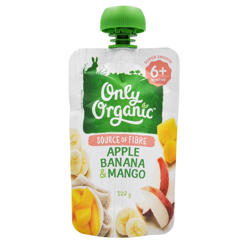 Only Organic Baby Food 6+ months – Apple Banana & Mango (120g)