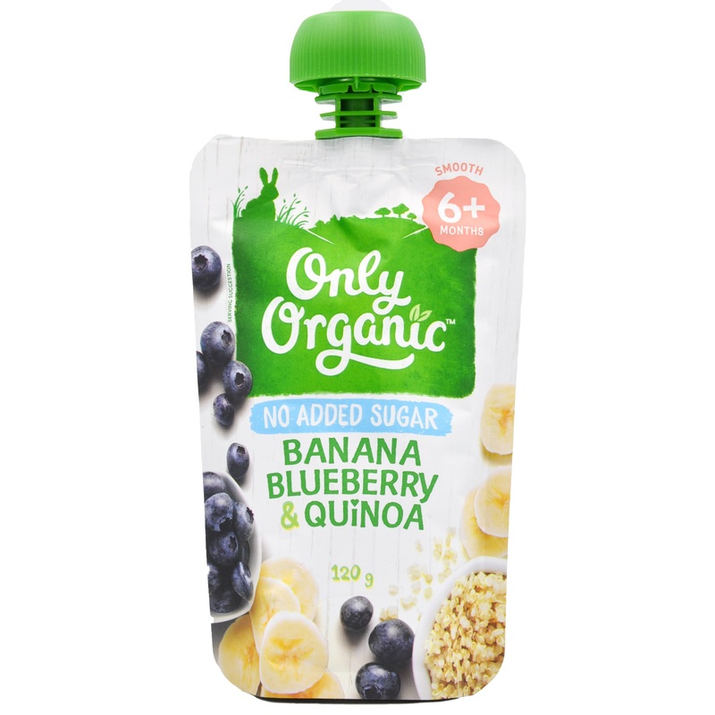 Only Organic Baby Food 6+ months – Banana Blueberry & Quinoa (120g)