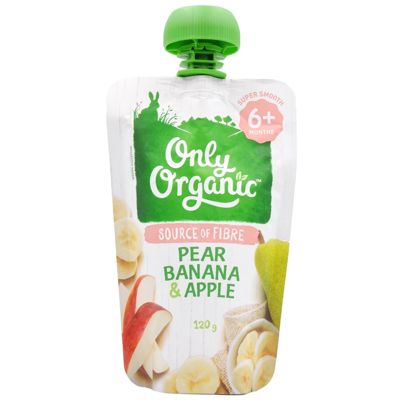 Only Organic Baby Food 6+ months – Pear Banana & Apple (120g)
