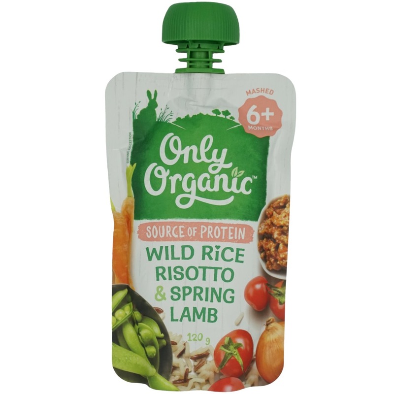 Only Organic Baby Food 6+ months – Wild Rice Risotto & Spring Lamb (120g)