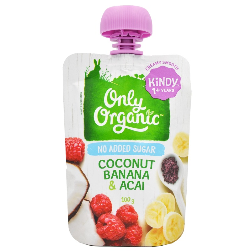 Only Organic Baby Food Kindy 1+ years – Coconut Banana & Acai (100g)