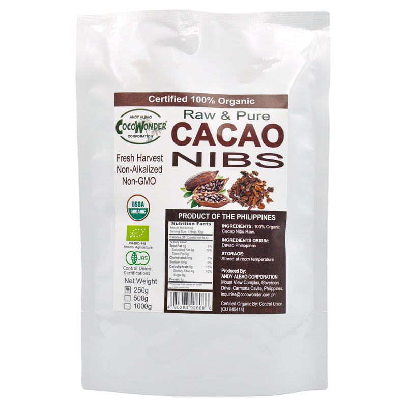 CocoWonder Organic Raw Cacao Nibs (250g)