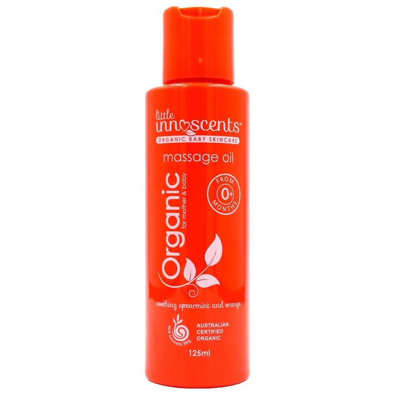 Little Innoscents Organic Baby Massage Oil – Soothing Spearmint & Orange (125ml)