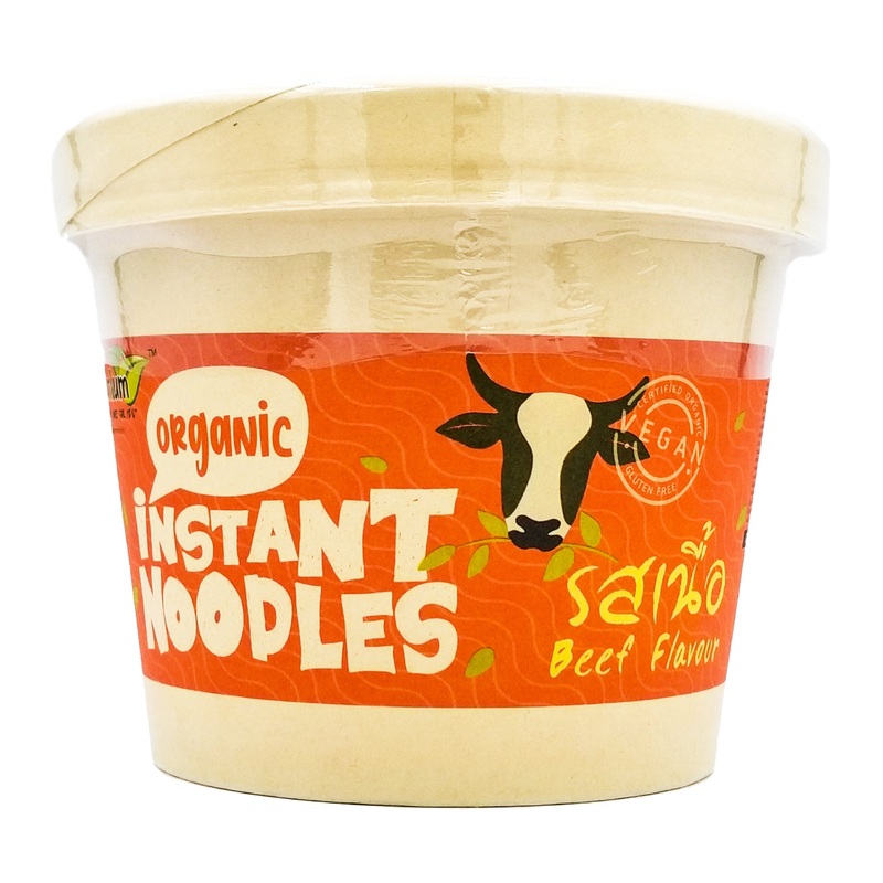 Lumlum Organic Brown Rice Instant Noodles – Vegan Beef Flavor (75g)