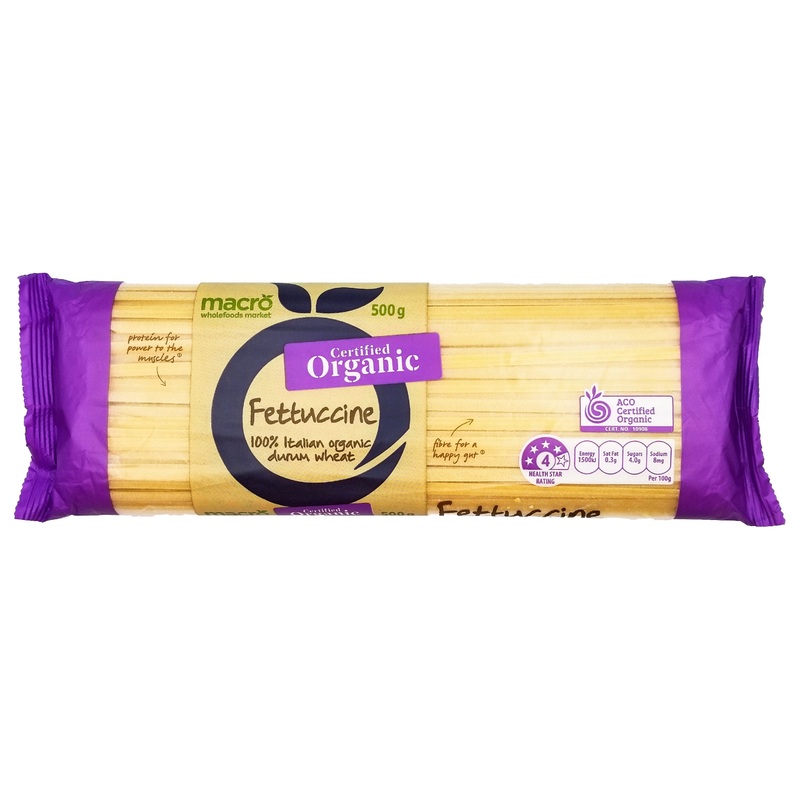 Macro Organic Pasta 100% Italian Organic Durum Wheat – Fettuccine (500g)