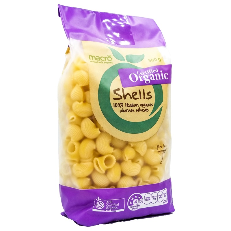 Macro Organic Pasta 100% Italian Organic Durum Wheat – Shells (500g)