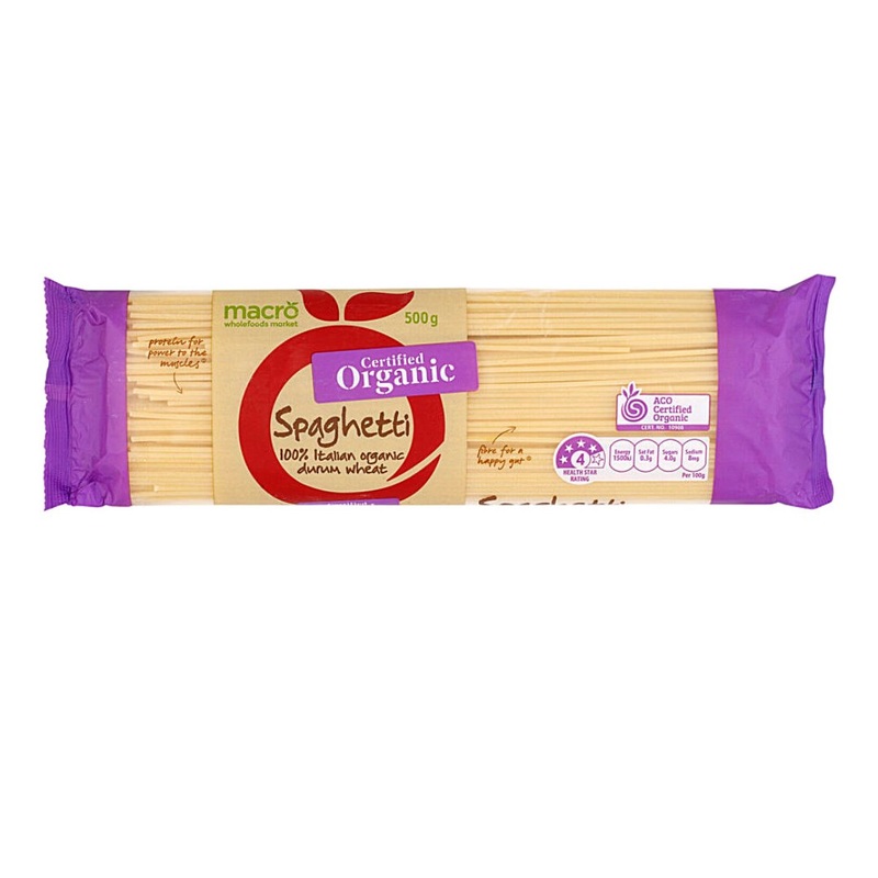 Macro Organic Pasta 100% Italian Organic Durum Wheat – Spaghetti (500g)