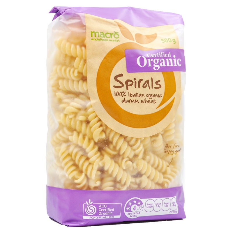 Macro Organic Pasta 100% Italian Organic Durum Wheat – Spirals (500g)