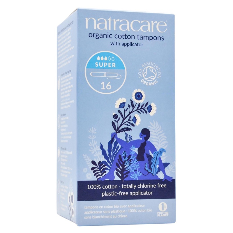 Natracare Organic Tampons – Super with Applicator (16 pads)