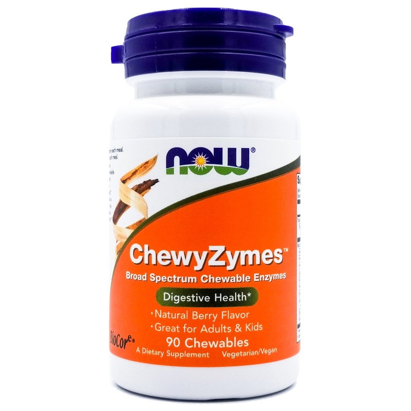 Now ChewyZymes – Natural Berry Flavor (90 chewables)