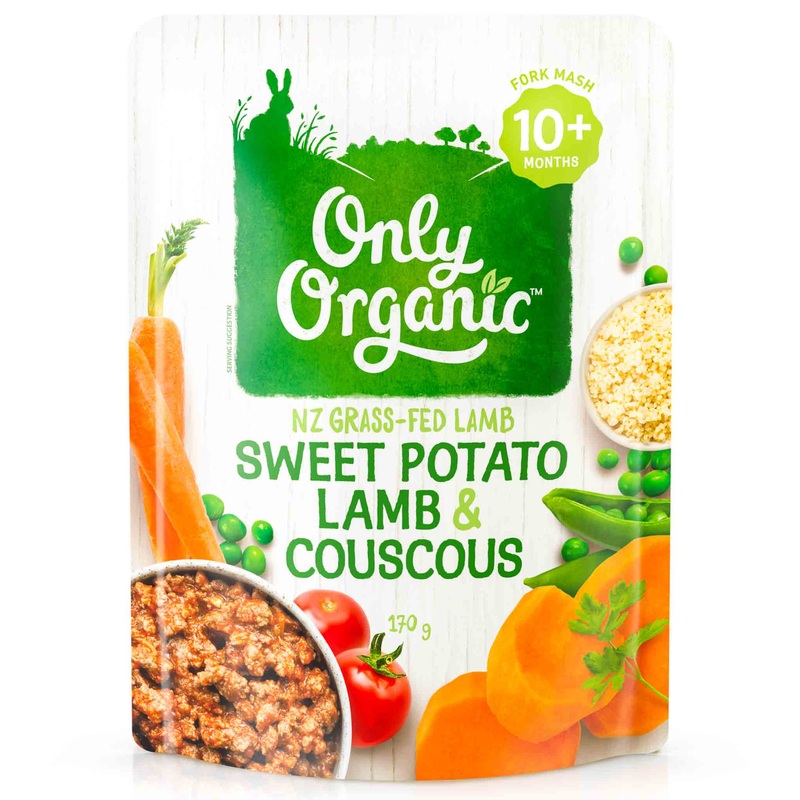 Only Organic Baby Food 10+ months – Sweet Potato Lamb & CousCous (170g)