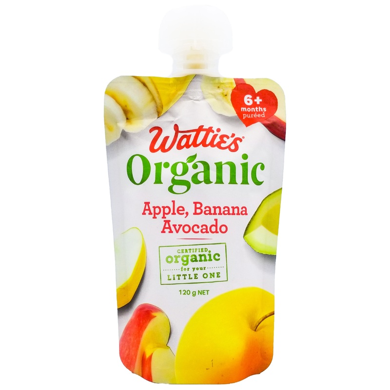 Wattie’s Organic Baby Food 6+ months – Apple, Banana & Avocado (120g)