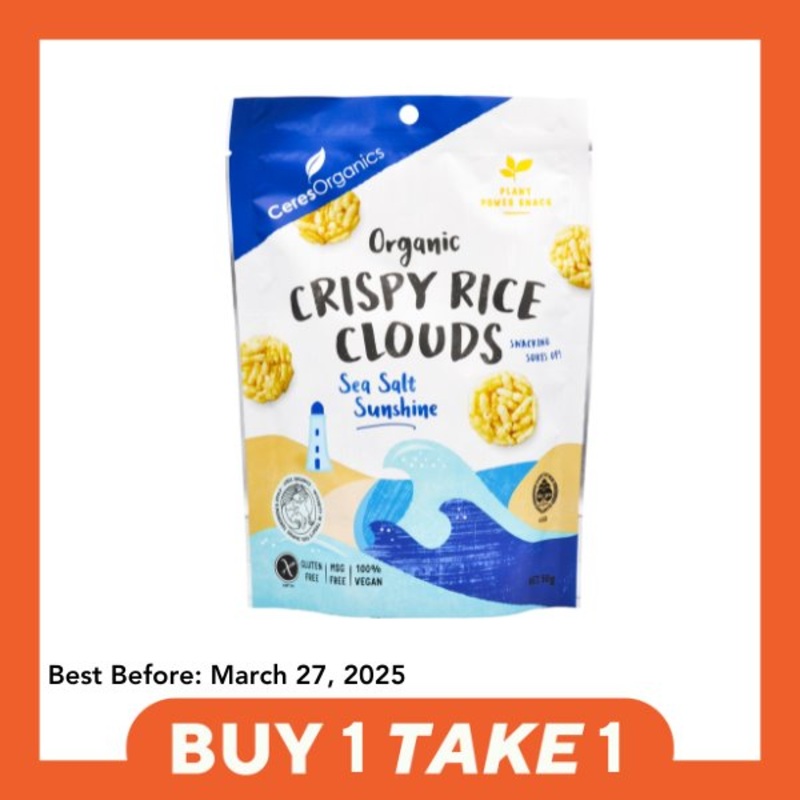 [B1T1] Ceres Organics Crispy Rice Clouds (Sea Salt Sunshine) (50g)