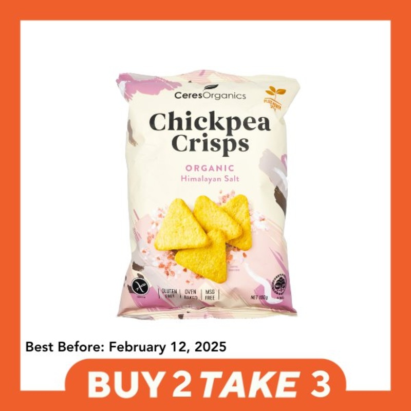 [B2T3] Ceres Organics Chickpea Crisps – Himalayan Salt (100g)