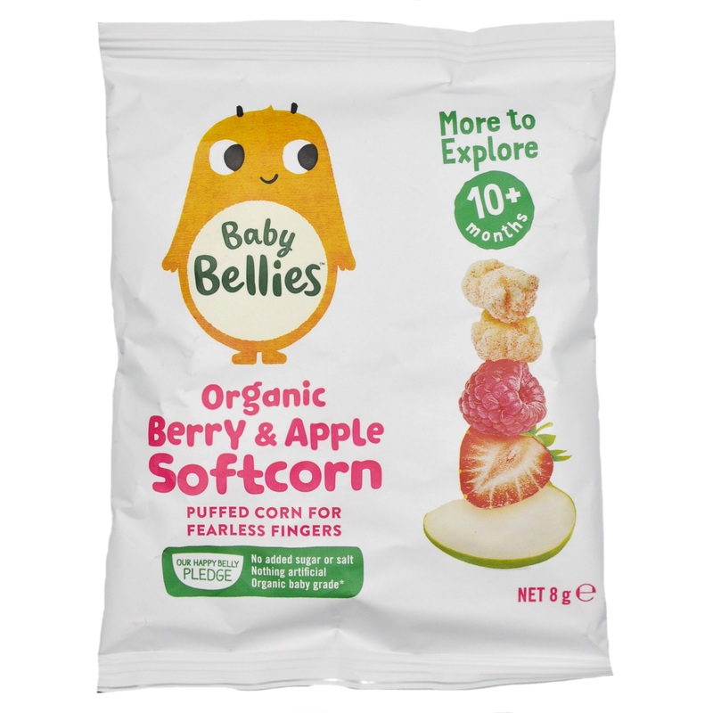 Baby Bellies Organic Baby Snacks 10+ months – Berry & Apple Softcorn (8g)