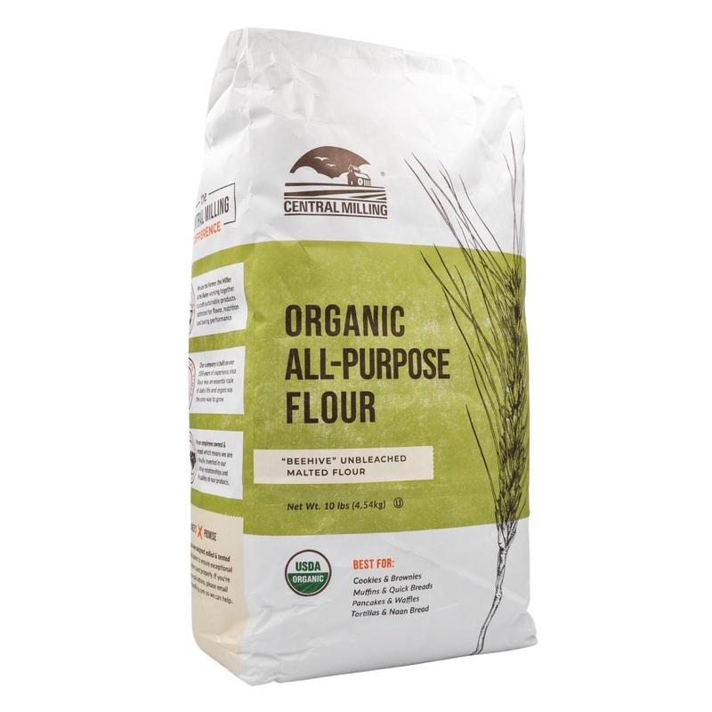 Central Milling Organic All-Purpose Flour Beehive Unbleached Malted Flour (4.54kg)