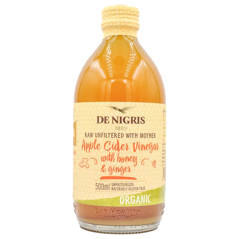 De Nigris Organic Apple Cider Vinegar – Honey & Ginger (500ml)