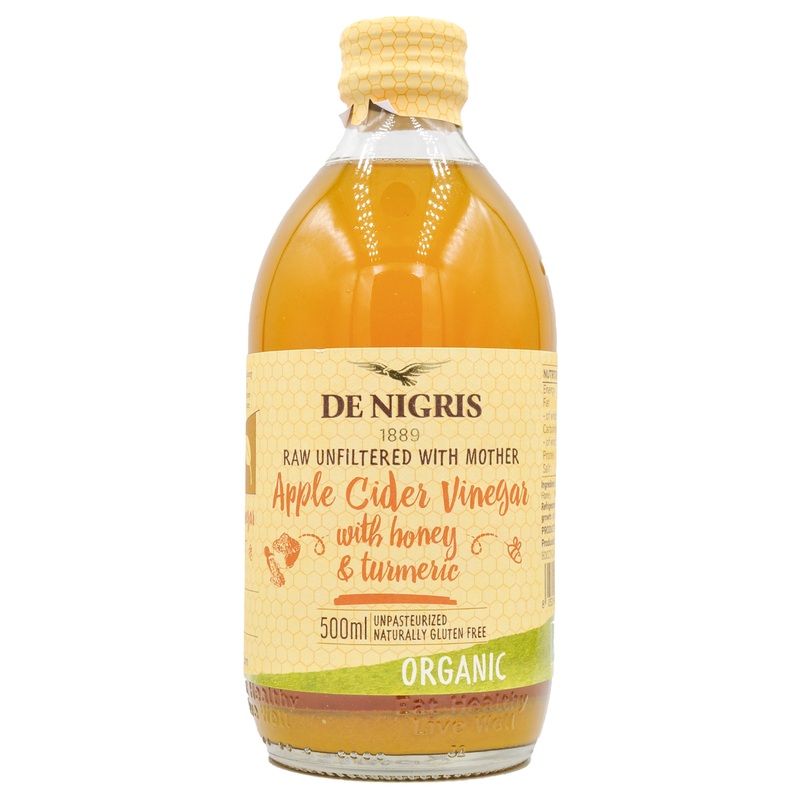 De Nigris Organic Apple Cider Vinegar – Honey & Turmeric (500ml)