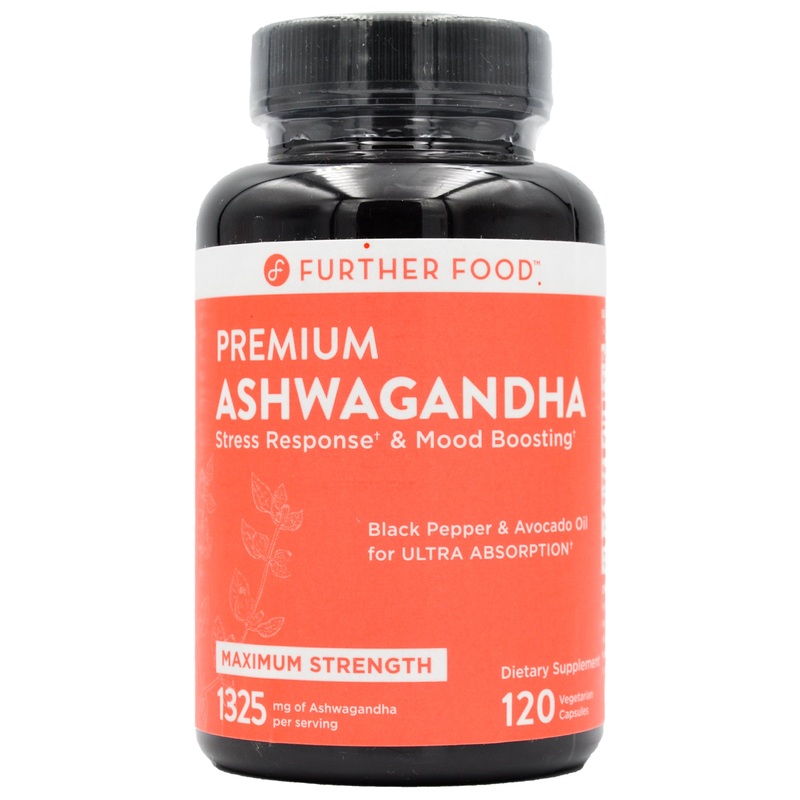 Further Food Premium Organic Ashwagandha 1325mg (120 caps, 60 Servings)