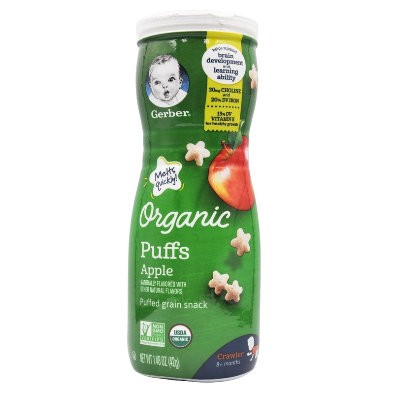 Gerber Organic Baby Snack 8+ months – Apple Puffs (42g)
