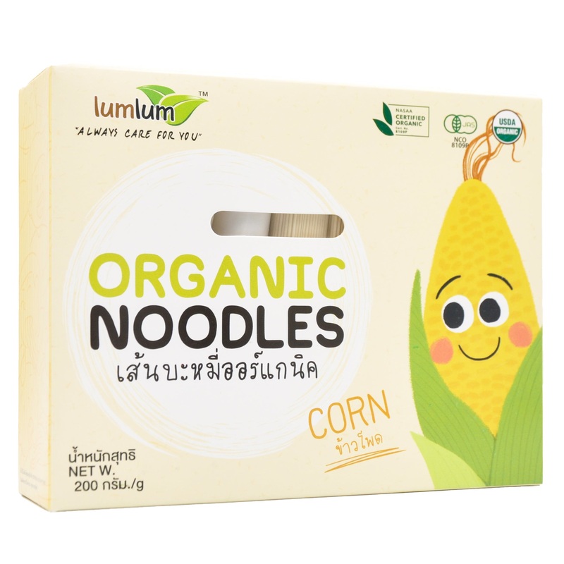 Lumlum Organic Baby Noodles 7+ months – Corn (200g)