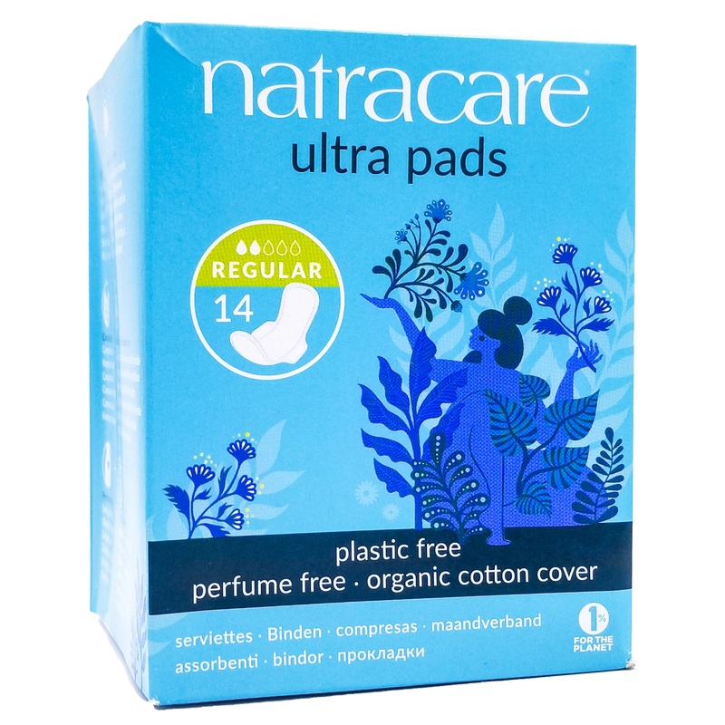 Natracare Organic Ultra Sanitary Pads with Wings – Regular (14 pads)