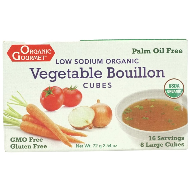Organic Gourmet Vegetable Bouillon Broth Low Sodium (8 cubes)