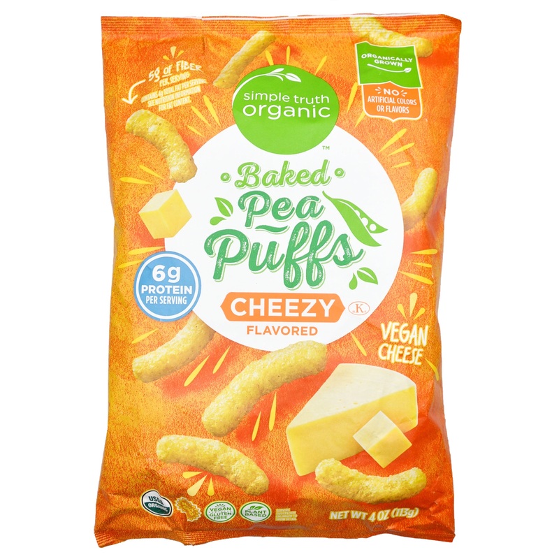 Simple Truth Organic Baked Pea Puffs Snack – Vegan Cheezy (113g)