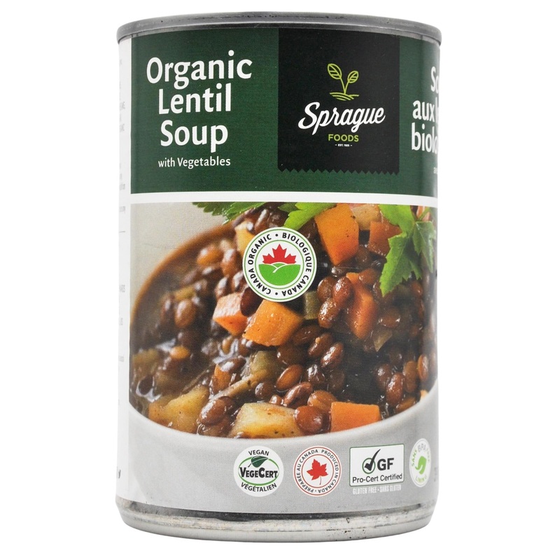 Sprague Foods Organic Lentil Soup w/ Vegetables (398ml can)