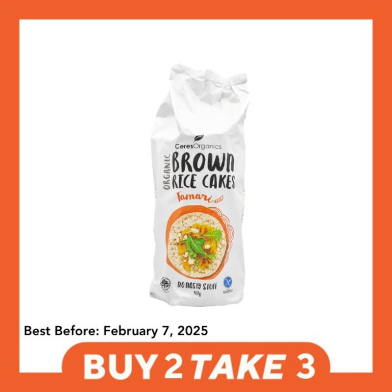 [B2T3] Ceres Organics Brown Rice Cakes – Tamari (110g)