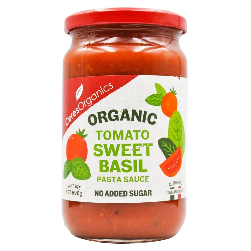 Ceres Organics Pasta Sauce – Tomato Sweet Basil (690g)