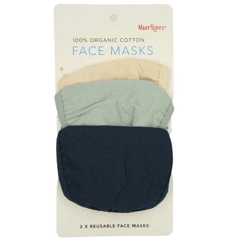 Mary Ruth’s Organic Cotton Face Masks Covers (3pcs)