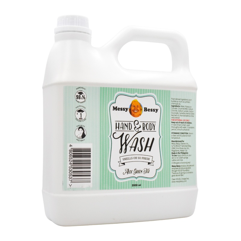 Messy Bessy Natural Hand & Body Wash – Aloe Green Tea (2000ml)