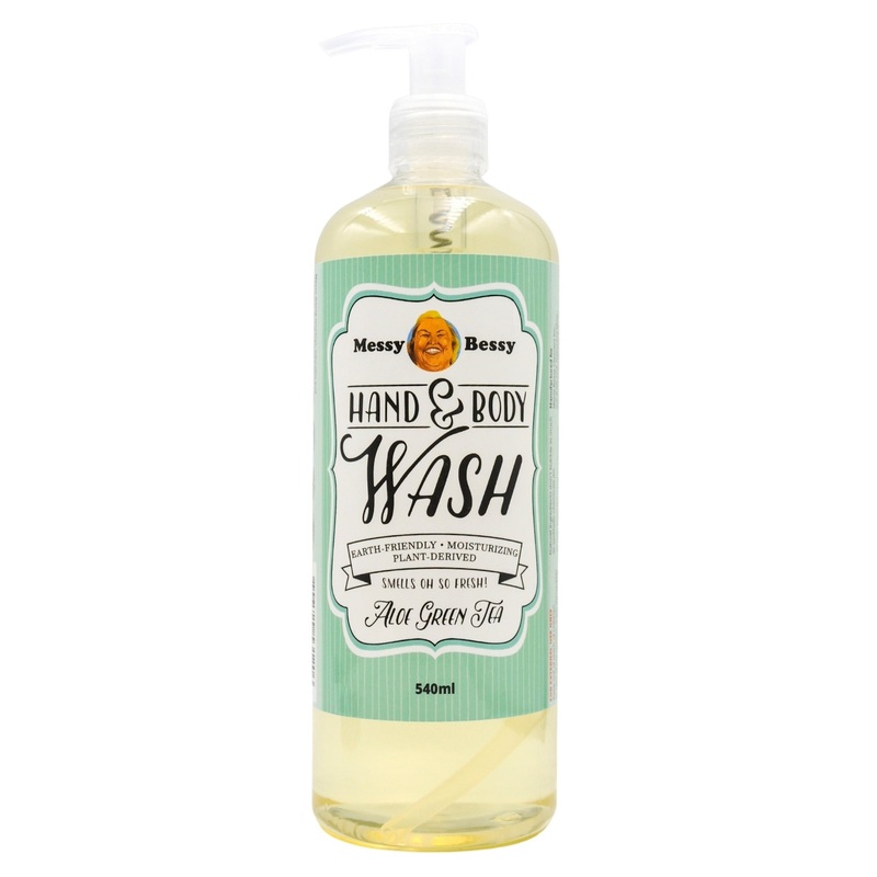 Messy Bessy Natural Hand & Body Wash – Aloe Green Tea (540ml)