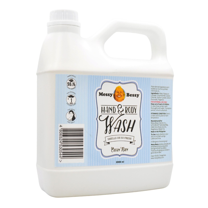 Messy Bessy Natural Hand & Body Wash – Ocean Rain (2000ml)