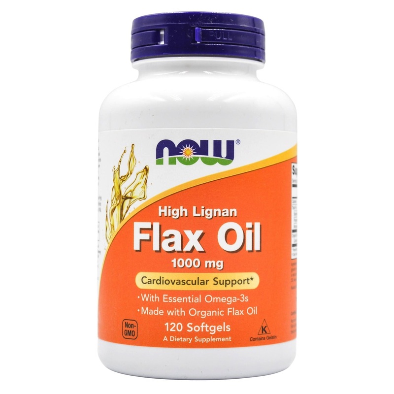 Now Organic Flax Oil – High Lignan 1000mg (120 softgels)