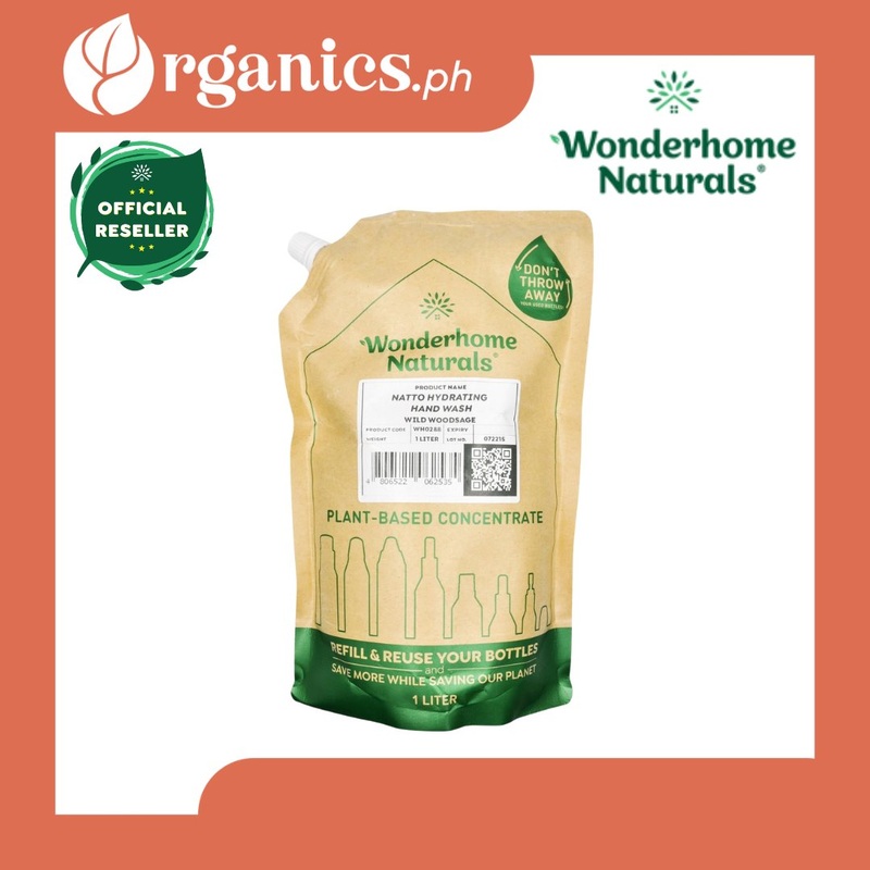 Wonderhome Naturals Natto Hydrating Hand Wash – Wild Woodsage – Refill Pack (1 Liter)