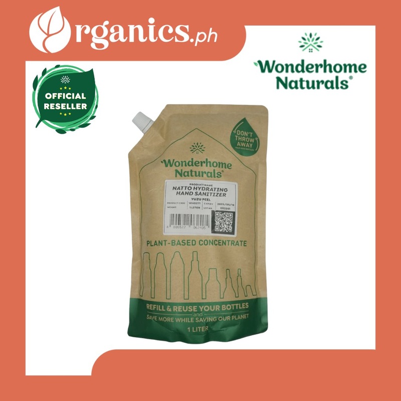 Wonderhome Naturals Natto Hydrating Hand Wash – Yuzu Peel – Refill Pack (1 Liter)