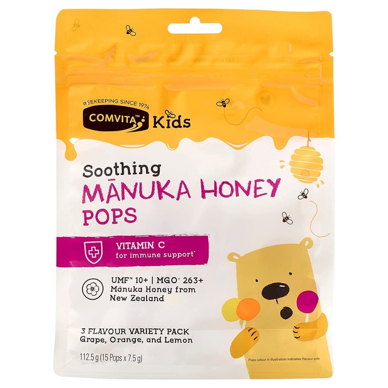 Comvita Kids Soothing Manuka Honey Pops UMF 10+ / MGO 263+ (15 pops)