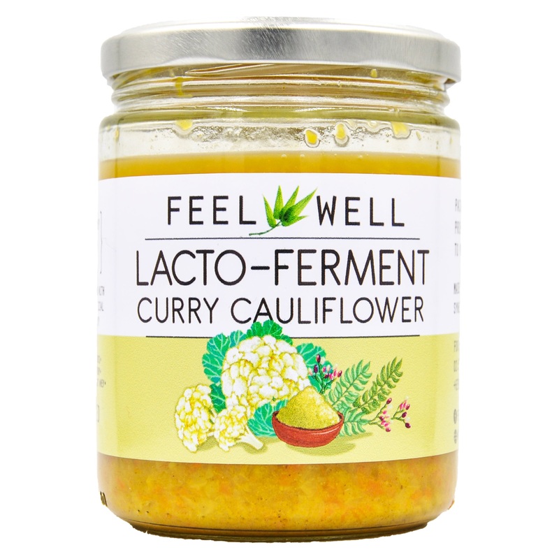 Feel Well Fermented Curry Cauliflower Kraut Pickles (400g)  – Pre Order 1 wk delivery