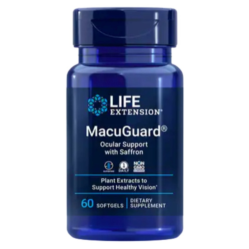 Life Extension MacuGuard Ocular Eye Support w/ Saffron (60 softgels)