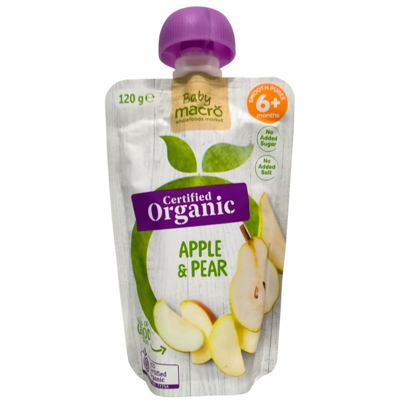 Macro Organic Baby Food 6+ Months – Apple & Pear (120g)