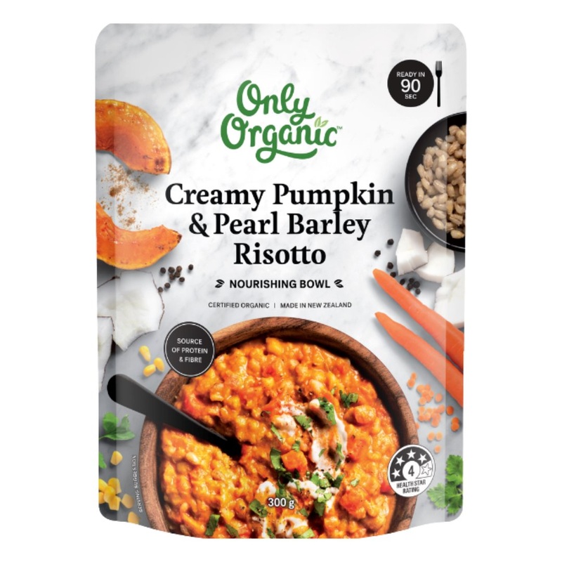 Only Organic Nourishing Bowl – Creamy Pumpkin & Pearl Barley Risotto (300g)