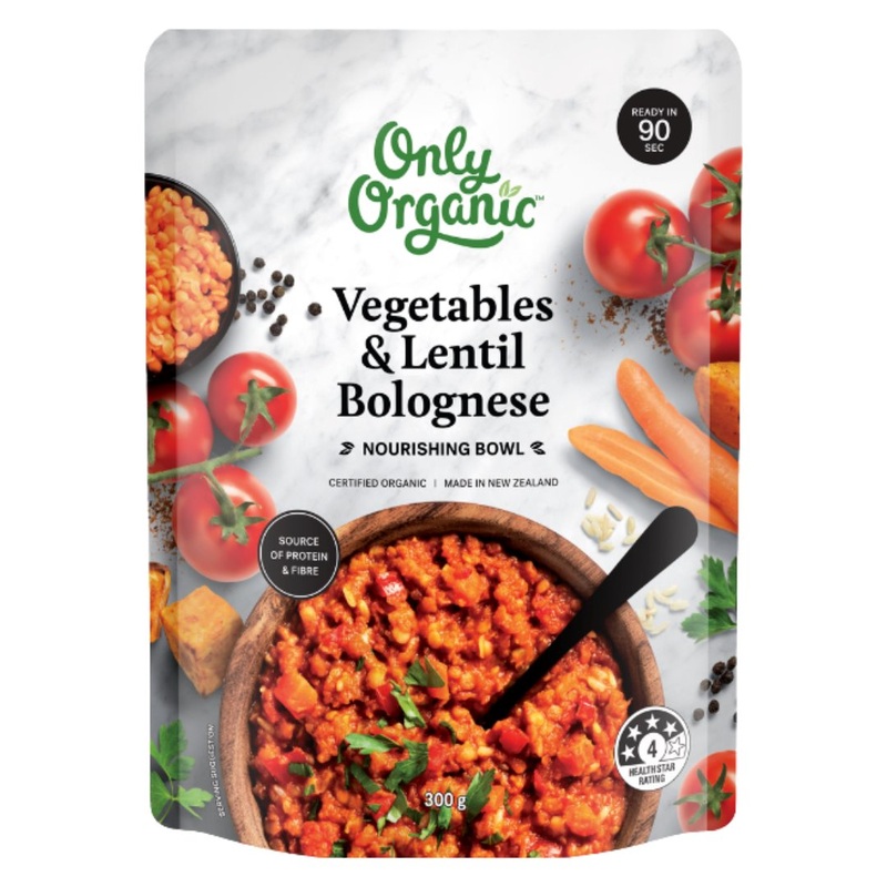 Only Organic Nourishing Bowl – Vegetables & Lentil Bolognese (300g)