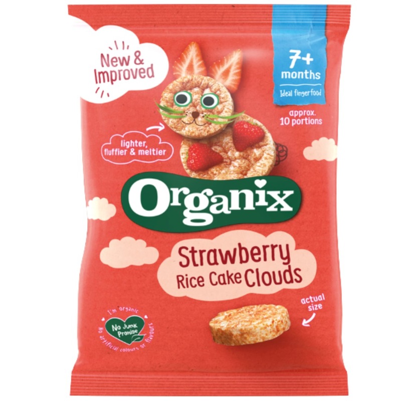 Organix Baby Snacks 7+ months – Strawberry Rice Cake Clouds (40g)