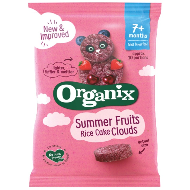 Organix Baby Snacks 7+ months – Summer Fruits Rice Cake Clouds (40g)