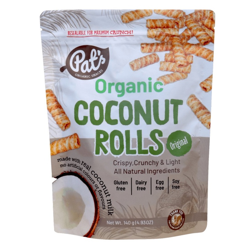 Pat’s Organic Snacks Coconut Rolls – Original (140g)